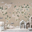 GDSE3521 Animal Atlas Wallpaper Mural Premium Peel and Stick Material 26in Wide x 9 ft. Brown