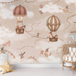 GDSE3531 Aviation Adventure Wallpaper Mural Premium Peel and Stick Material 26in Wide x 9 ft. Mono Beige Pink