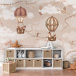 GDSE3531 Aviation Adventure Wallpaper Mural Premium Peel and Stick Material 26in Wide x 9 ft. Mono Beige Pink