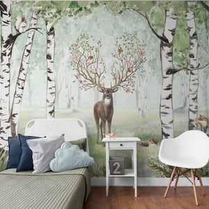 GDSE3001 Amazing Antlers Summer Wallpaper Mural, Premium Peel and Stick Material 26in Wide x 9 ft. Multi-colored