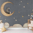 GDSE3540 Bear On The Moon Wallpaper Mural Premium Peel and Stick Material 26in Wide x 9 ft. Blue