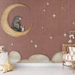 GDSE3542 Bear On The Moon Wallpaper Mural Premium Peel and Stick Material 26in Wide x 9 ft. Red