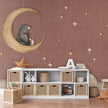 GDSE3542 Bear On The Moon Wallpaper Mural Premium Peel and Stick Material 26in Wide x 9 ft. Red