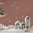 GDSE3542 Bear On The Moon Wallpaper Mural Premium Peel and Stick Material 26in Wide x 9 ft. Red