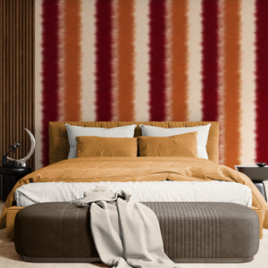 GP6030 Ombré Watercolor Stripe Premium Peel and Stick Wallpaper Panel 6 Ft High x 26 Wide in Deep Crimson