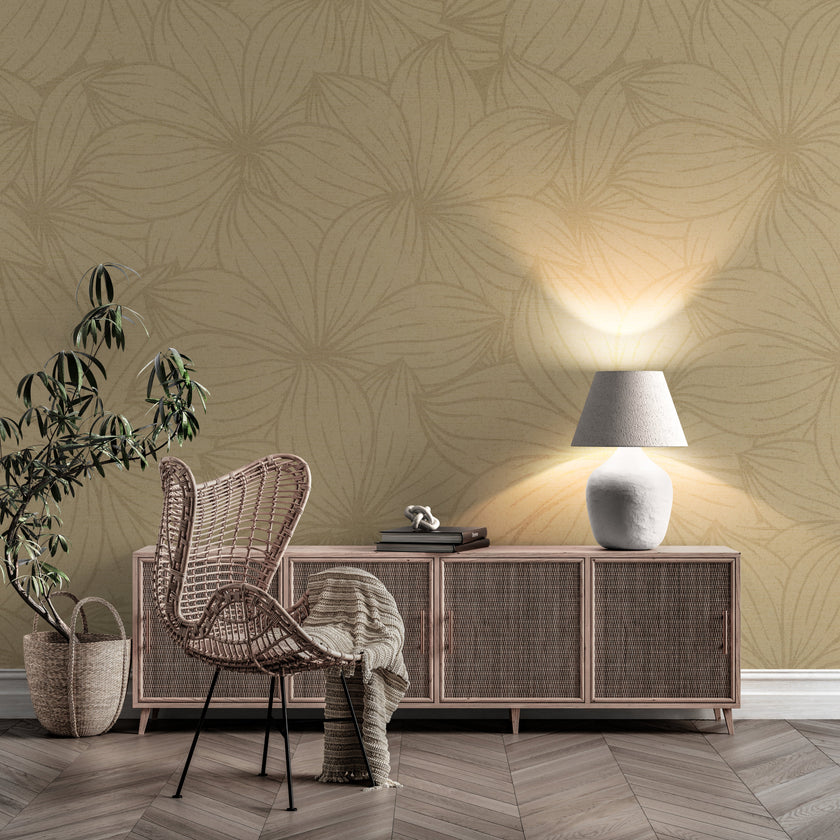 GE5002 Plumeria Endless Murals Caramel Brown