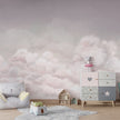 GDSE3551 Calming Clouds Wallpaper Mural Premium Peel and Stick Material 26in Wide x 9 ft. Pink