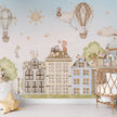 GDSE3560 City Cats Wallpaper Mural Premium Peel and Stick Material 26in Wide x 9 ft. Blue