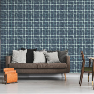 GP6070 Chunky Plaid Premium Peel and Stick Wallpaper Panel 26 Wide x 6 Ft High in Teal