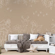 GDSE3571 Deer Doodles Wallpaper Mural Premium Peel and Stick Material 26in Wide x 9 ft. Brown White