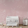 GDSE3573 Deer Doodles Wallpaper Mural Premium Peel and Stick Material 26in Wide x 9 ft. Pink White