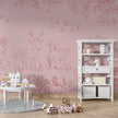 GDSE3574 Deer Doodles Wallpaper Mural Premium Peel and Stick Material 26in Wide x 9 ft. Dark Pink