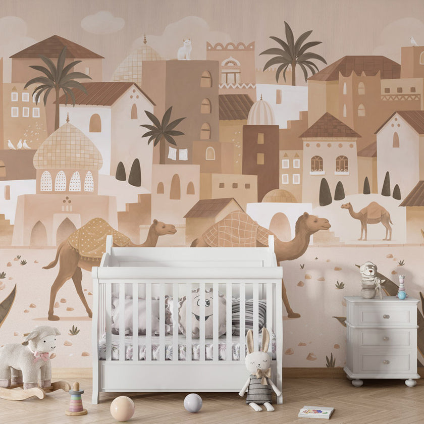 GDSE3581 Desert Dreams Wallpaper Mural Premium Peel and Stick Material 26in Wide x 9 ft. Monochromatic Brown