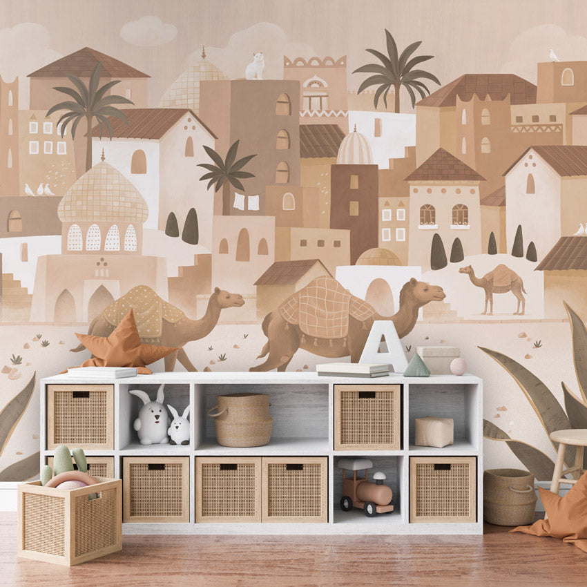 GDSE3581 Desert Dreams Wallpaper Mural Premium Peel and Stick Material 26in Wide x 9 ft. Monochromatic Brown