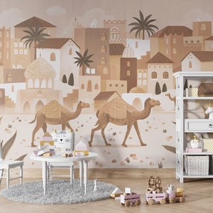 GDSE3581 Desert Dreams Wallpaper Mural Premium Peel and Stick Material 26in Wide x 9 ft. Monochromatic Brown
