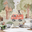GDSE3590 Forest Fire Fighter Wallpaper Mural Premium Peel and Stick Material 26in Wide x 9 ft. Green
