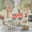 GDSE3590 Forest Fire Fighter Wallpaper Mural Premium Peel and Stick Material 26in Wide x 9 ft. Green