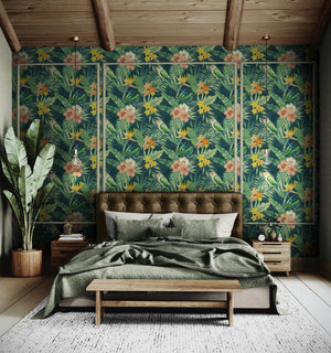 GP5070 Costa Tropical Premium Peel and Stick Wallpaper Panel 6 Ft High x 26 Wide in Green