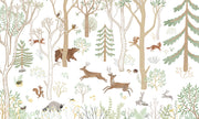 GDSE3760 Frisky Forest Wallpaper Mural Premium Peel and Stick Material 26in Wide x 9 ft. Green