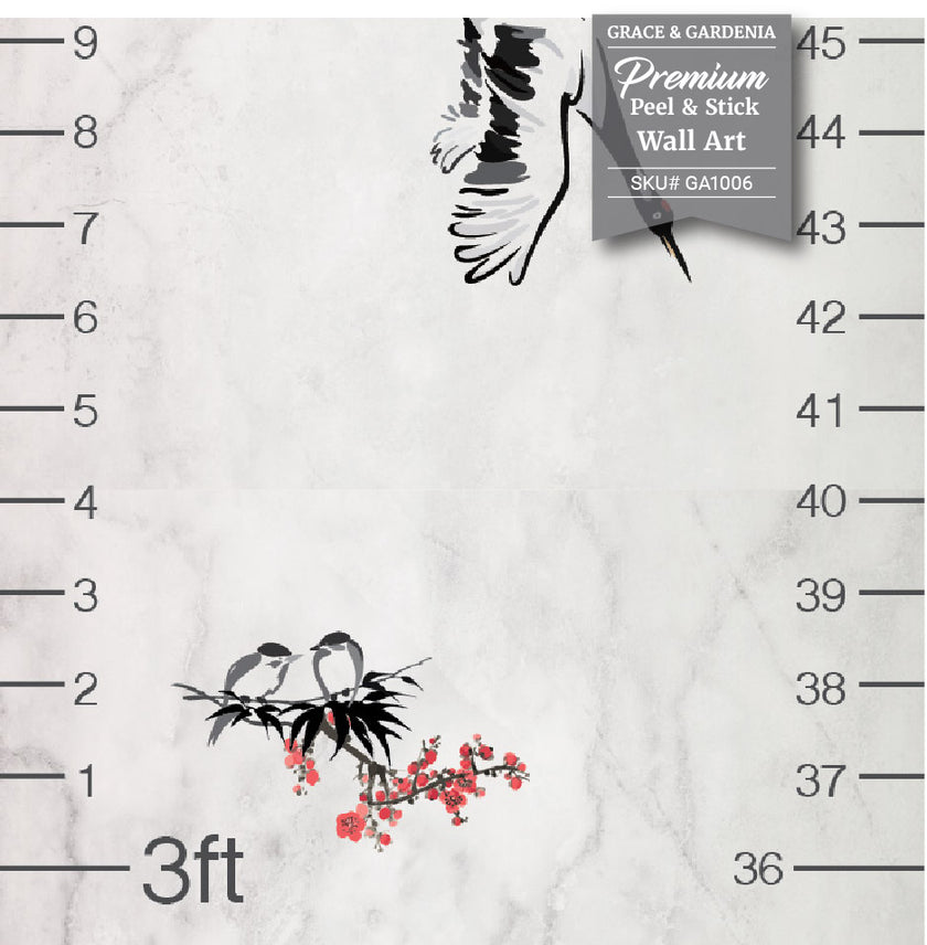 GA1006 Peel & Stick Growth Cranes Flying High Rules Adult