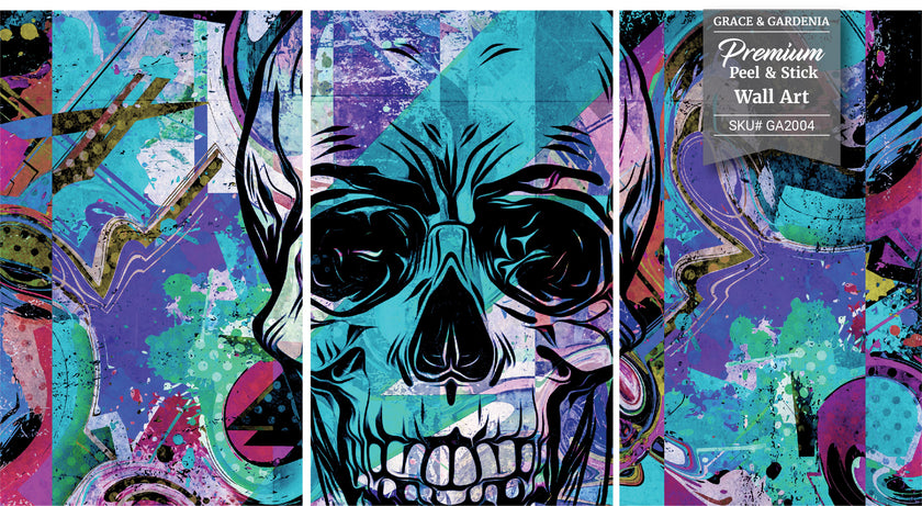 Abstract Cranio Painting Peel & Stick Split Canvas Wall Art GA2004