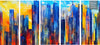 Expressive Cityscape Painting Peel & Stick Split Canvas Wall Art GA2006