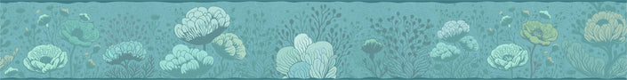 GB1002 Deep Sea Garden Peel and Stick Wallpaper Border 10in or 8in Height x 15ft Long Blue Green