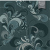 GDM0020 Marina Makaron Designs Paisley in Black Gray Off White Wallpaper Panel 26 inch Wide x 6ft, 9ft, and 12ft Long