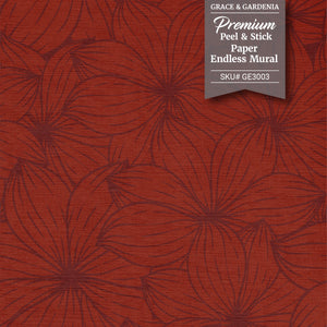 GE5002 Plumeria Wallpaper Panel Caramel Brown