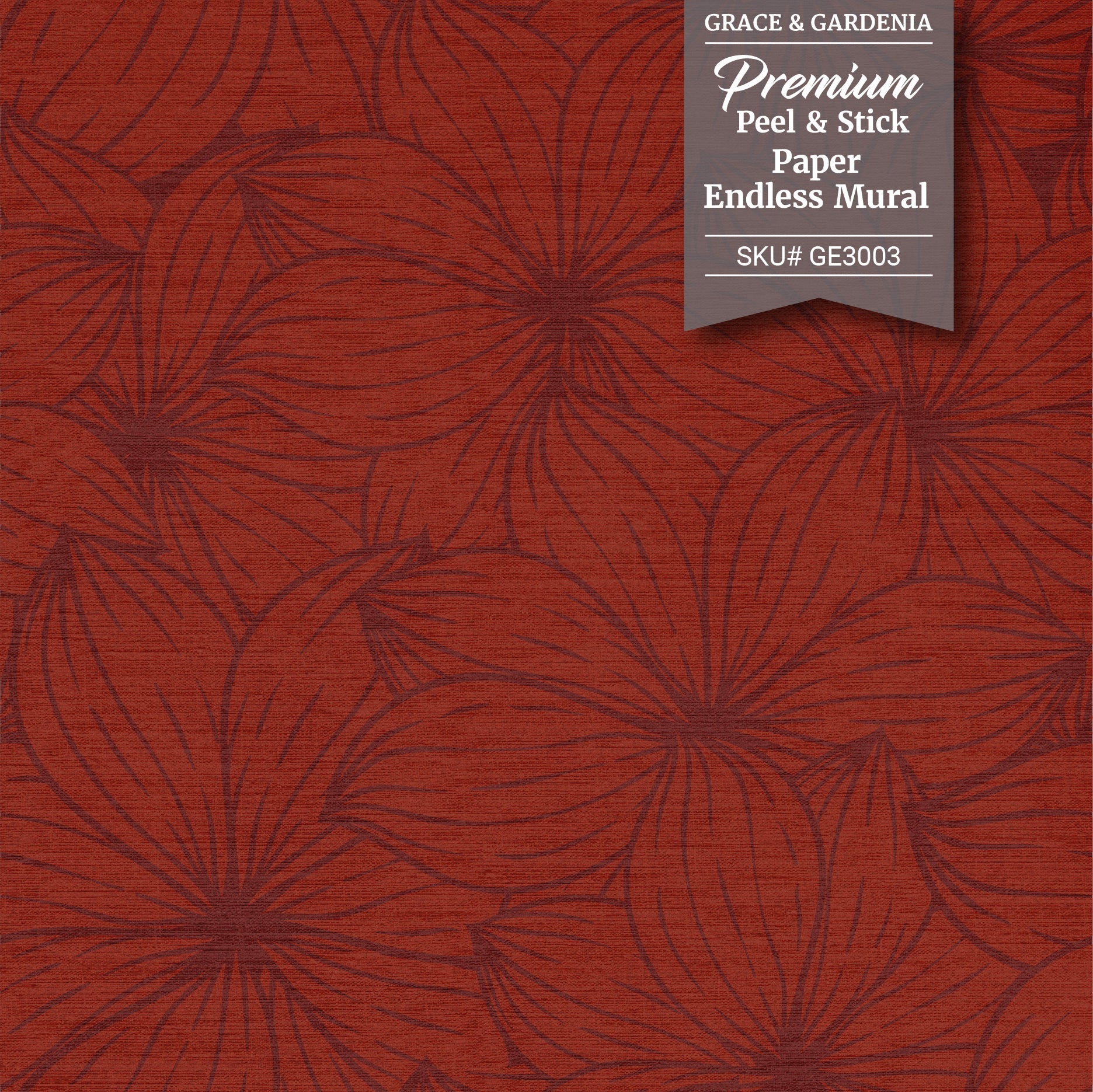 GE5002 Plumeria Grace & Gardenia Endless Mural Caramel Brown