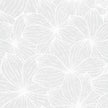 GE5001 Plumeria Grace & Gardenia Endless Mural White Gray