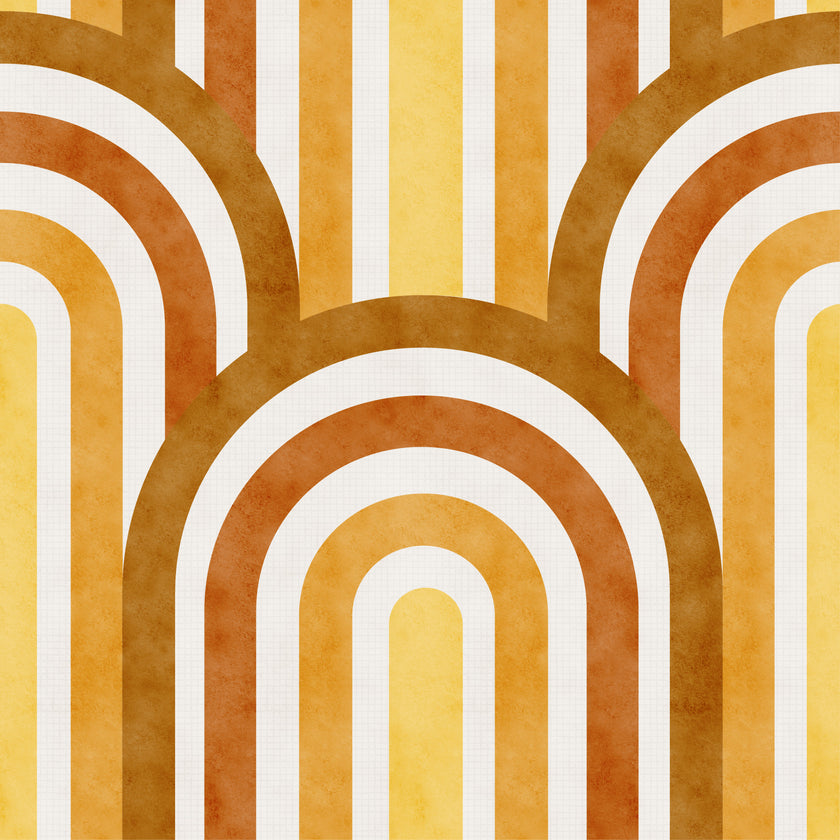 GP1034 Narrow Retro Arches Wallpaper Panels 26in Wide in Pink