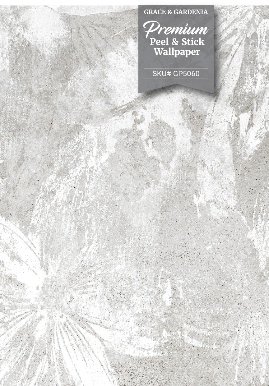 GP5060 Urban Daisy Wallpaper Panels in Off-White and Stone Gray