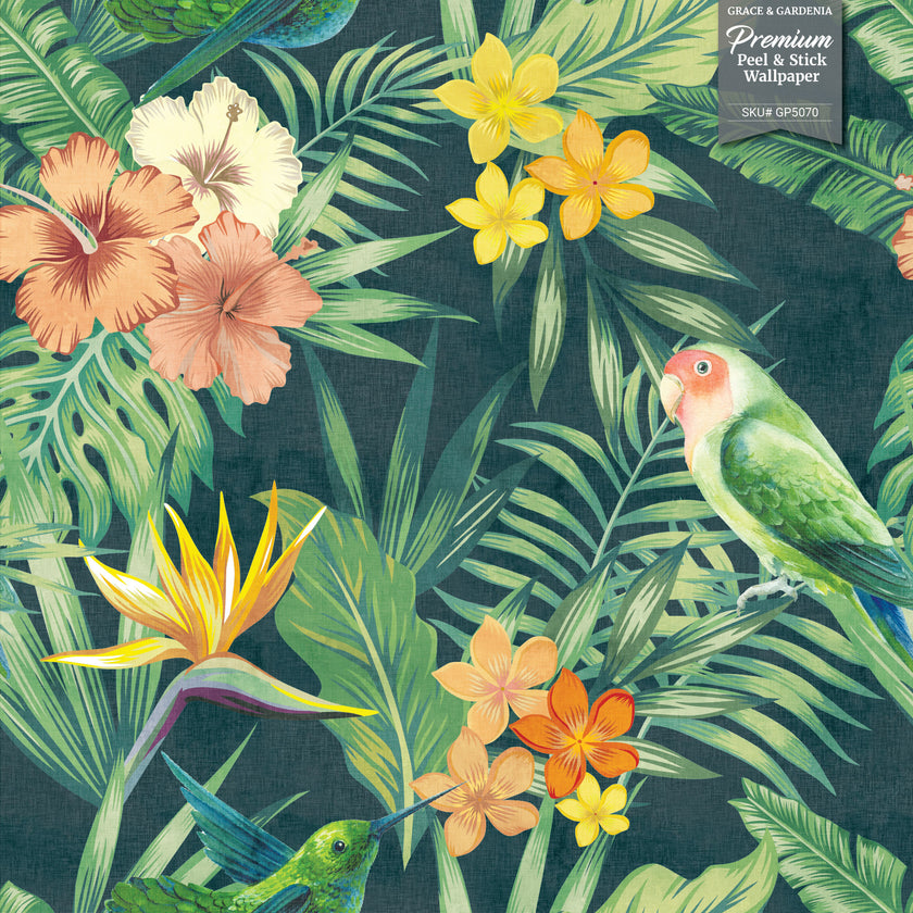 GP5070 Costa Tropical Premium Peel and Stick Wallpaper Panel 6 Ft High x 26 Wide in Green