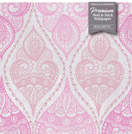 Stone Paisley wallpaper in Pink