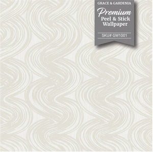GW6001 Curvy Bristles Strokes Warm Beige Gray Wallpaper Panel