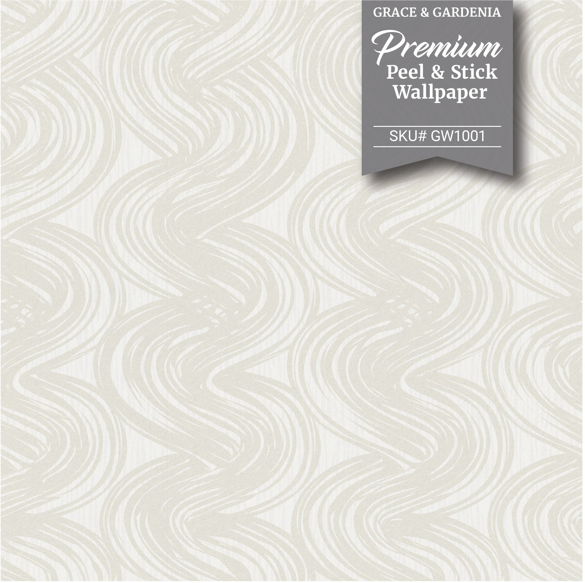 GW6001 Curvy Bristles Strokes Warm Beige Gray Wallpaper Panel