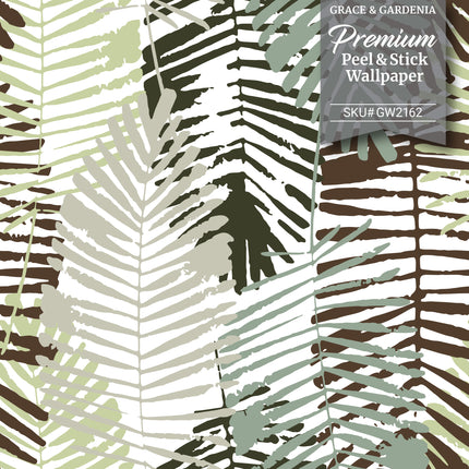 GW2161 Abstract Palms Peel and Stick Wallpaper Roll 19 inch Wide x 18 ft. Long Pink Green