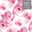 GW5262  Watercolor Canvas Roses Peel & Stick Wallpaper Roll 20.5in W x 18ft L