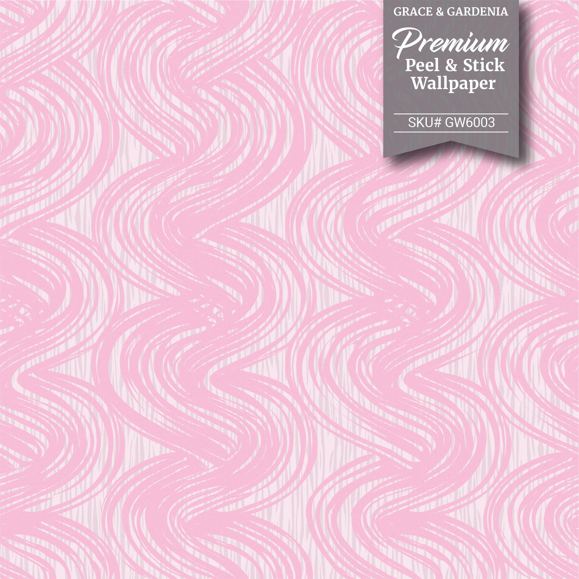 GW6003 Curvy Bristles Grace and Gardenia Strokes Pink Wallpaper Panel