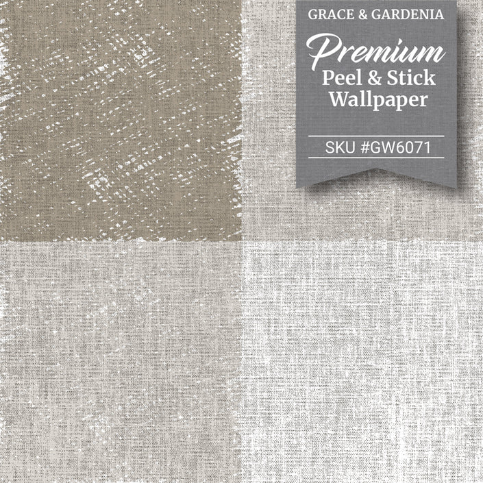 GW6071 Large Buffalo Check Plaid Grace and Gardenia Wallpaper Panel in Ginger Brown