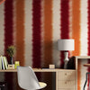 GP6030 Ombré Watercolor Stripe Premium Peel and Stick Wallpaper Panel 6 Ft High x 26 Wide in Deep Crimson