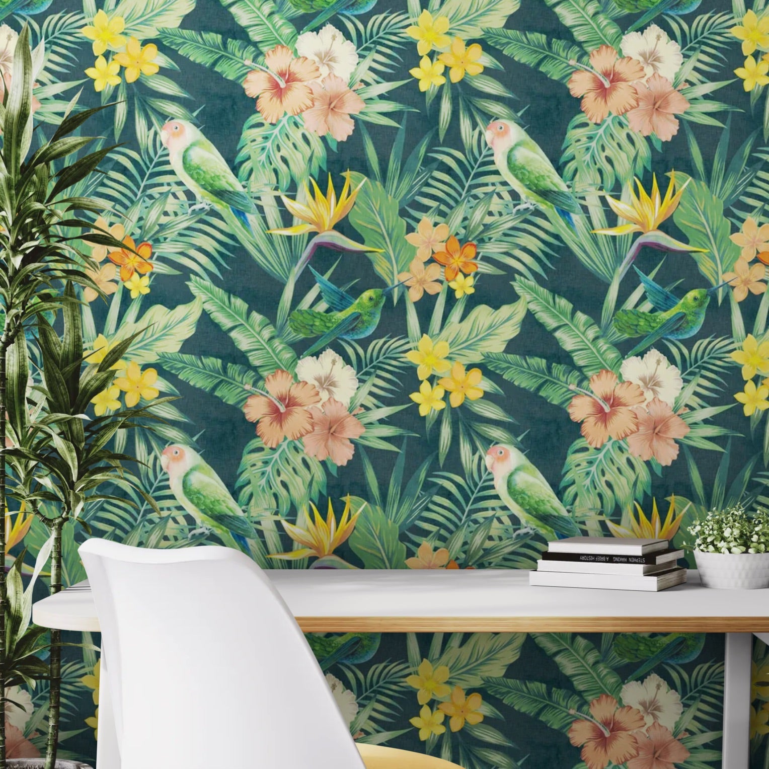 GP5070 Costa Tropical Premium Peel and Stick Wallpaper Panel 6 Ft High x 26 Wide in Green