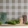 GW6071 Grace and Gardenia Buffalo Plaid Peel and Stick Wallpaper Roll 20.5 inch wide x 15 feet long Brown