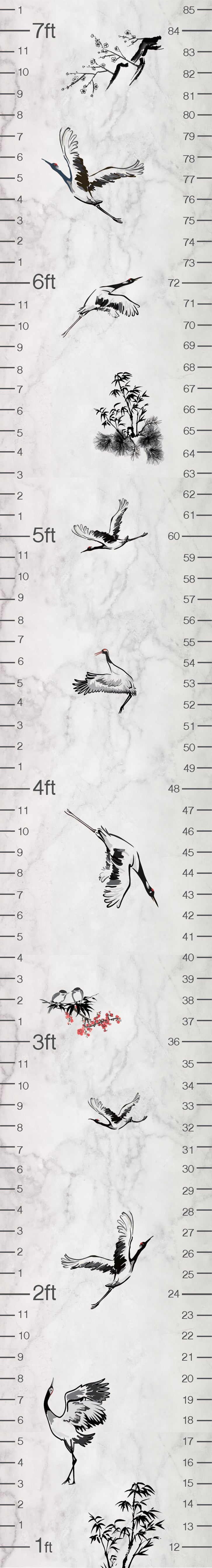 GA1006 Peel & Stick Growth Cranes Flying High Rules Adult