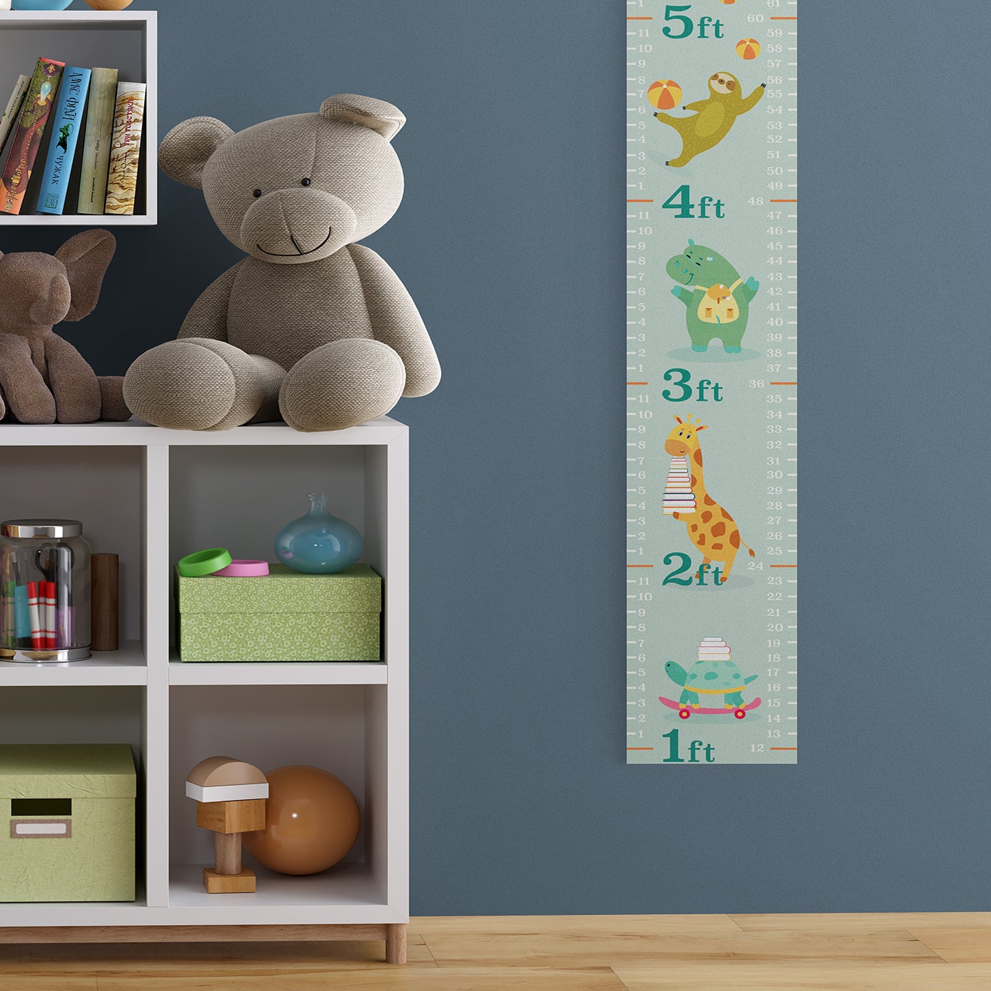 GA1003 Children Growth Chart Zoo School Design Peel & Stick Vinyl, Kids