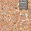 GP5012 Folk Floral Wallpaper Panels in Rustic Brown