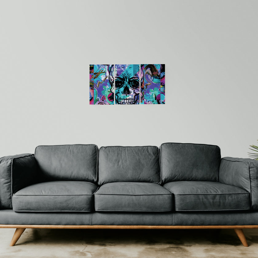 Abstract Cranio Painting Peel & Stick Split Canvas Wall Art GA2004