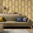 GP1031 Arches Wallpaper Panels in Golden Ochre Brown