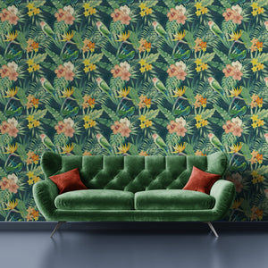 GP5070 Costa Tropical Premium Peel and Stick Wallpaper Panel 6 Ft High x 26 Wide in Green